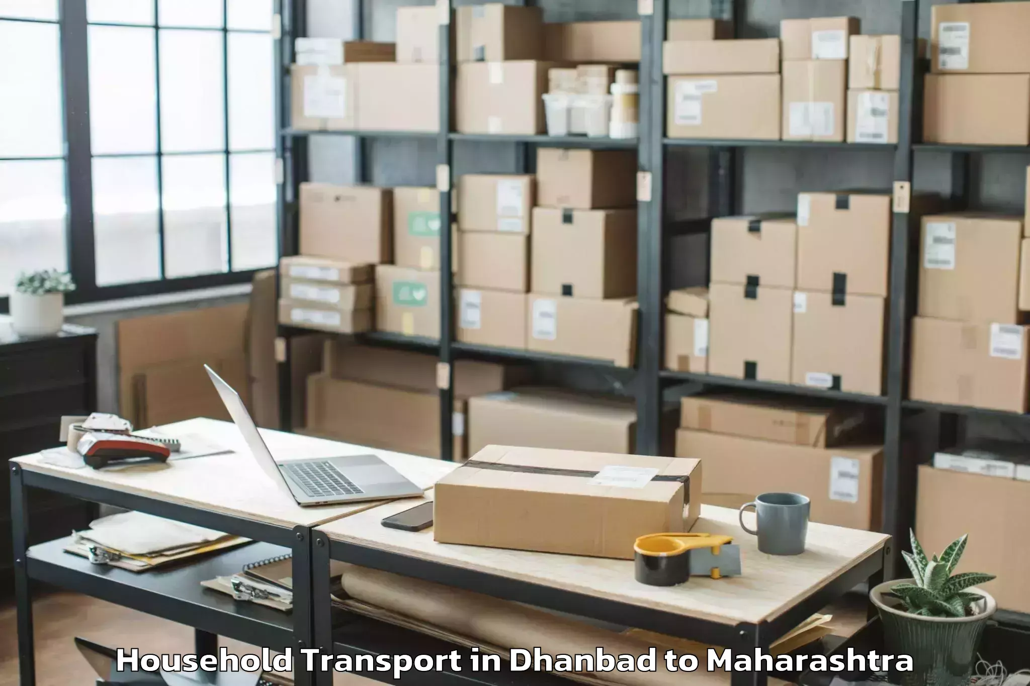 Book Dhanbad to Bhamragad Household Transport